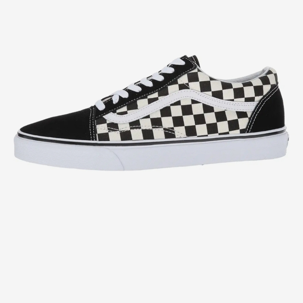 Vans Old Skool Suede and Canvas Sneakers Black and White Checker - Picture 3 of 14